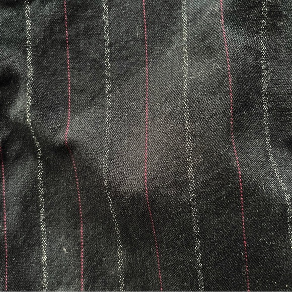 Marc Jacobs black with red white pinstripe a-line cotton blend midi skirt - Picture 6 of 7